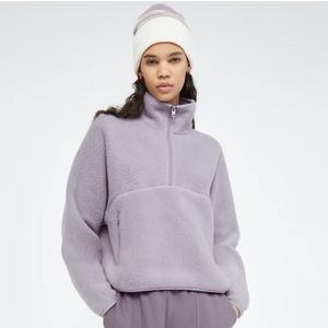 Aritzia TNA Bigfoot Polar 1/2 Zip Sweater in Purple Ash | Size Small